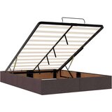  Otomanska postelja z vzmetnico & LEDs rjav 140x190 cm blago, (22011636) | Shoptok.si