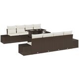 vidaXL 9 komadni vrtni sofa set s jastučićima smeđi poli ratan Cijene
