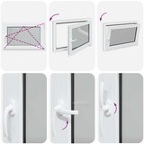  Prozor za podrum RISOR Antracit 90 x 60 cm PVC i staklo - Antracit 90 x 70 cm (trostruki sloj) Naginjanje i okretanje desno | shoptok.hr
