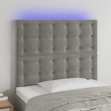  LED uzglavlje svjetlosivo 100x5x118/128 cm baršunasto | shoptok.hr