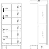 Tvilum Bijela/u prirodnoj boji vitrina u dekoru hrasta 89x203x36 cm Roomers – | shoptok.hr