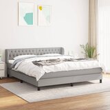 Maison Chic Box spring postelja - Vzmetna postelja z vzmetnico svetlo siva 180x200 cm blago SL13549, (21901141) | Shoptok.si