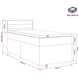  Boxspring krevet s madracem Tamnosiva 100 x 200 cm Tkanina - Tamnosiva 100 x 200 cm Dizajn linija | shoptok.hr