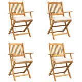  Sklopiva stolica s jastukom 4 pcs Bijelo 49 x 57,5 x 92 cm | Eponuda.com