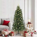 vidaXL Umestno božično drevo med 300 LED Zelena 180 cm PE in PVC | Shoptok.si