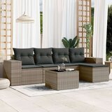  6-dijelni set vrtnih sofa od poliratana s jastucima sivi | shoptok.hr