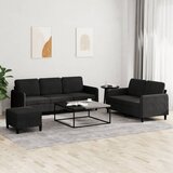  3-dijelni set sofa crni baršunasti | shoptok.hr