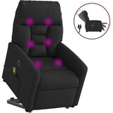  Električni masažni naslonjač na podizanje od tkanine crni | shoptok.hr