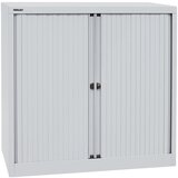BISLEY Euro omara z rolojem, širina 1000 mm, 2 polici, svetlo siva | Shoptok.si