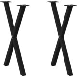 vidaXL noge za jedilno mizo x-oblika 2 kosa črna 60x(72-73) cm jeklo Cene