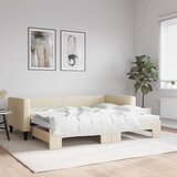 vidaXL Izvlečna dnevna postelja krem 90x200 cm blago Cene