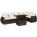 vidaXL 7-dijelni set vrtnih sofa od poliratana s jastucima smeđi | shoptok.hr