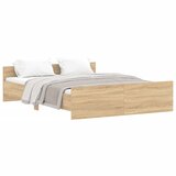  The Living Store Posteljni okvir z vzglavjem in vznožjem sonoma hrast 140x200 cm - Posteljni Okvir, (21448983) | Shoptok.si