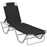 Maison Chic Ležalnik - Sončna ležalnik aluminij in textilene črn, (22042687) | Shoptok.si