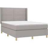 vidaXL Box spring posteljni z vzmetnico svetlo siv 140x190 cm blago | Shoptok.si