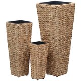  Visoki cvetlični lonci 3 kosi vodna hijacinta rjavi, (20748481) | Shoptok.si