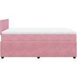vidaXL Box spring postelja z vzmetnico roza 120x190 cm žamet | Shoptok.si