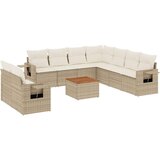 vidaXL 10-dijelni set vrtnih sofa s jastucima bež od poliratana | shoptok.hr