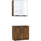  2-dijelni set kupaonskih ormarića boja dimljenog hrasta drveni | shoptok.hr