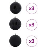 vidaXL Set božičnih okraskov 9 pcs Črna | Shoptok.si