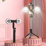 Selfie STICK MINI - S ODVOJIVIM BLUETOOTH DALJINSKIM UPRAVLJAČEM STATIVOM I 2 LED SVJETLA - P40S-M CRNI | shoptok.hr