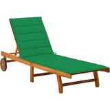  Vrtna ležaljka za sunčanje s jastukom masivno bagremovo drvo Zelena 200 x 63 x 85 cm Cene