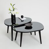 Hanah home Set klub stolova, 2 dijela Debeli crno-sivi | Eponuda.ba