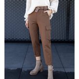 Gemre Nuala brown cargo pants with sewn-on pockets | Shoptok.si