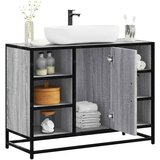 vidaXL Kopalniška omarica za umivalnik siva sonoma 80x33x60cm inž. les | Shoptok.si