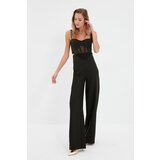 Trendyol Black Rise Waist Rebraste hlače s detaljima | ePonuda.com