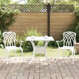  3-delni vrtni bistro set v beli barvi iz aluminija, (22015333) Cene
