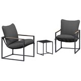  Vrtna sedežna garnitura 3 pcs Črna in anthracit Jeklo, (5000262195) | Shoptok.si