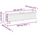  Vrtna sadilica s oblogom 199x38,5x50cm od masivnog drva bagrema | shoptok.hr