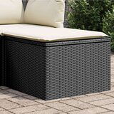 vidaXL Vrtni tabure s jastukom crni 55 x 55 x 37 cm od poliratana | shoptok.hr