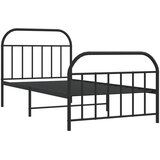  Metalni okvir kreveta uzglavlje i podnožje crni 107x203 cm | shoptok.hr