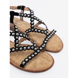 Shelvt Black studded sandals | shoptok.hr