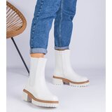 Gemre White ankle boots made of eco-leather Tantala | Shoptok.si