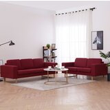 The Living Store Sedežna garnitura 2-delna blago vinsko rdeča - Zofa, (21661483) | Shoptok.si