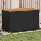  Vrtna kutija za pohranu crna 110x55x63cm poliratan drvo bagrema Cijene