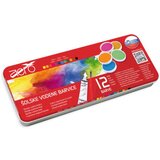  Boje vodene Aero 30mm, 12 kom u limenoj kutiji, drvena četkica i bijela tempera | shoptok.hr