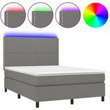 Maison Chic Box spring postelja - Vzmetna postelja z vzmetnico LED temno siva 140x190 cm blago SL22181, (21904991) | Shoptok.si
