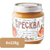 Juvitana kašica za bebe od breskve, 128g, 6 komada