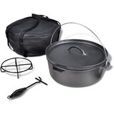 vidaXL Litoželezni lonec Dutch Oven 11,3 L z dodatki, (20721606) Cene