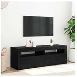vidaXL TV ormarić s LED svjetlima crni hrast 120x35x40 cm inženjerski drvo - Crni hrast | shoptok.hr
