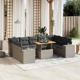 vidaXL 10-dijelni set vrtnih sofa od poliratana s jastucima sivi | shoptok.hr