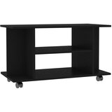 Maison Chic TV omarica - TV stojalo - Televizijska omarica s kolesci črna 80x40x45 cm inženirski les, (21701532) Cene