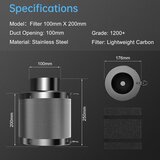 HONGUAN ogleni filter 100 mm za prezračevanje | Shoptok.si