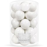  Set Božićnih kuglica bijele boje, 6 cm - 20 komada | shoptok.hr