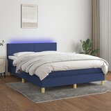 The Living Store Box spring postelja z vzmetnico LED modra 140x190 cm blago - Box Spring Postelja, (21516102) Cene