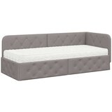 vidaXL kutni okvir kreveta s madracem sivo-smeđa 80 x 200 cm tkanina | shoptok.hr